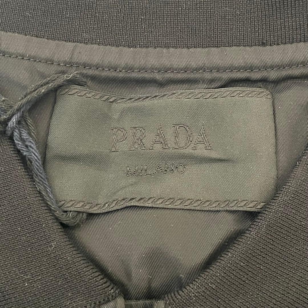 新品 プラダ ピケ トライアングル RE-NYLON 長袖シャツ 黒 L メンズ