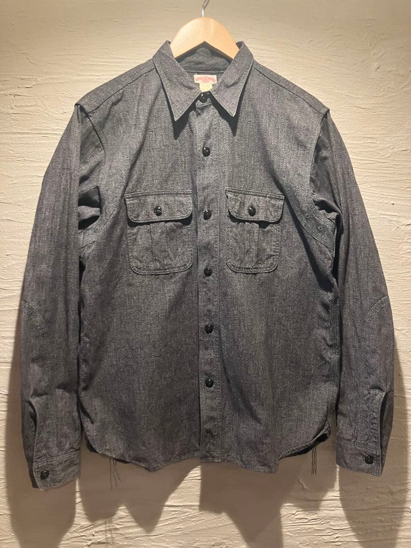 DOUBLE DIAMOND ブラックシャンブレーシャツ LOT419 XL