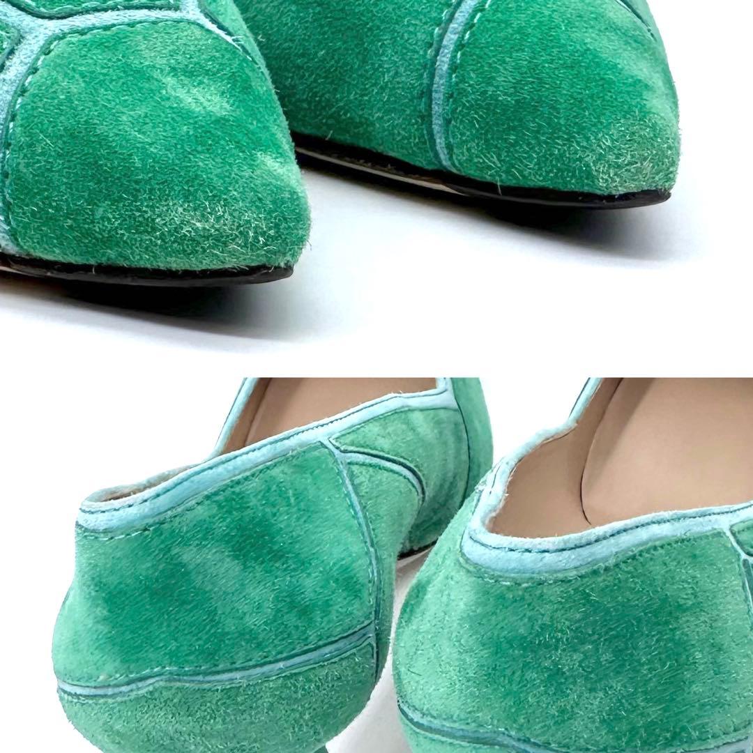 未使用✨ロジェヴィヴィエ スエード パンプス ハイヒール グリーン系 23.5位