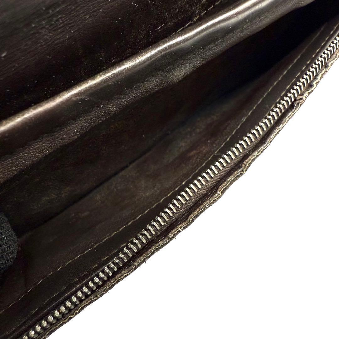 ボッテガヴェネタ オーガナイザー イントレチャート ダークブラウン レザー