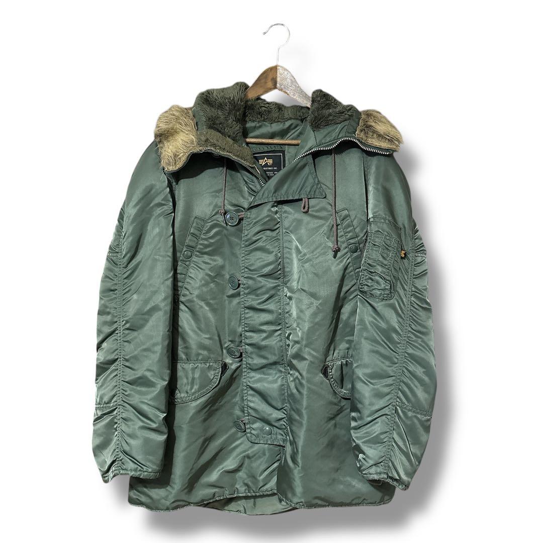 USA製 ALPHA N-3B フライトパーカー ミリタリー カーキ M-L相当