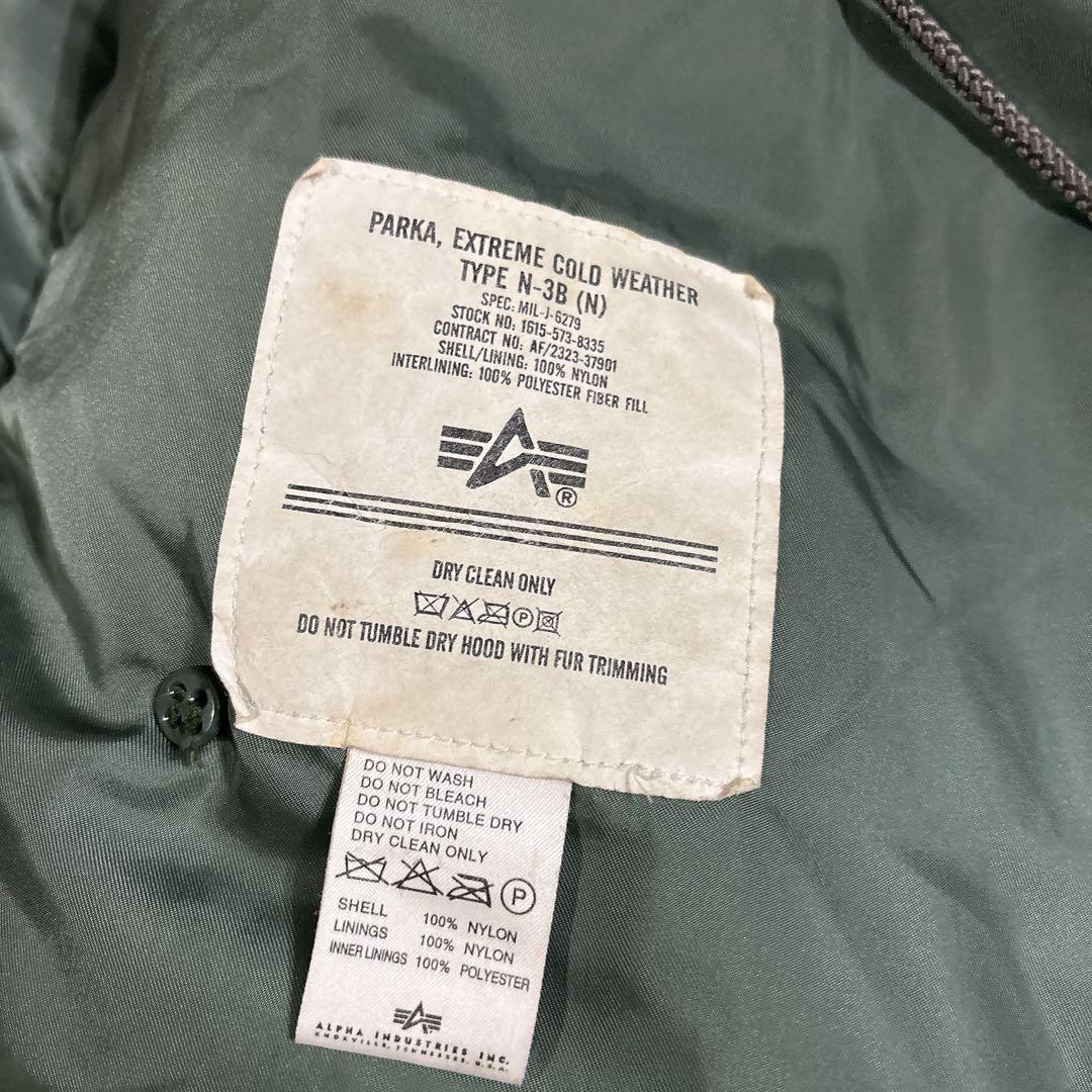 USA製 ALPHA N-3B フライトパーカー ミリタリー カーキ M-L相当