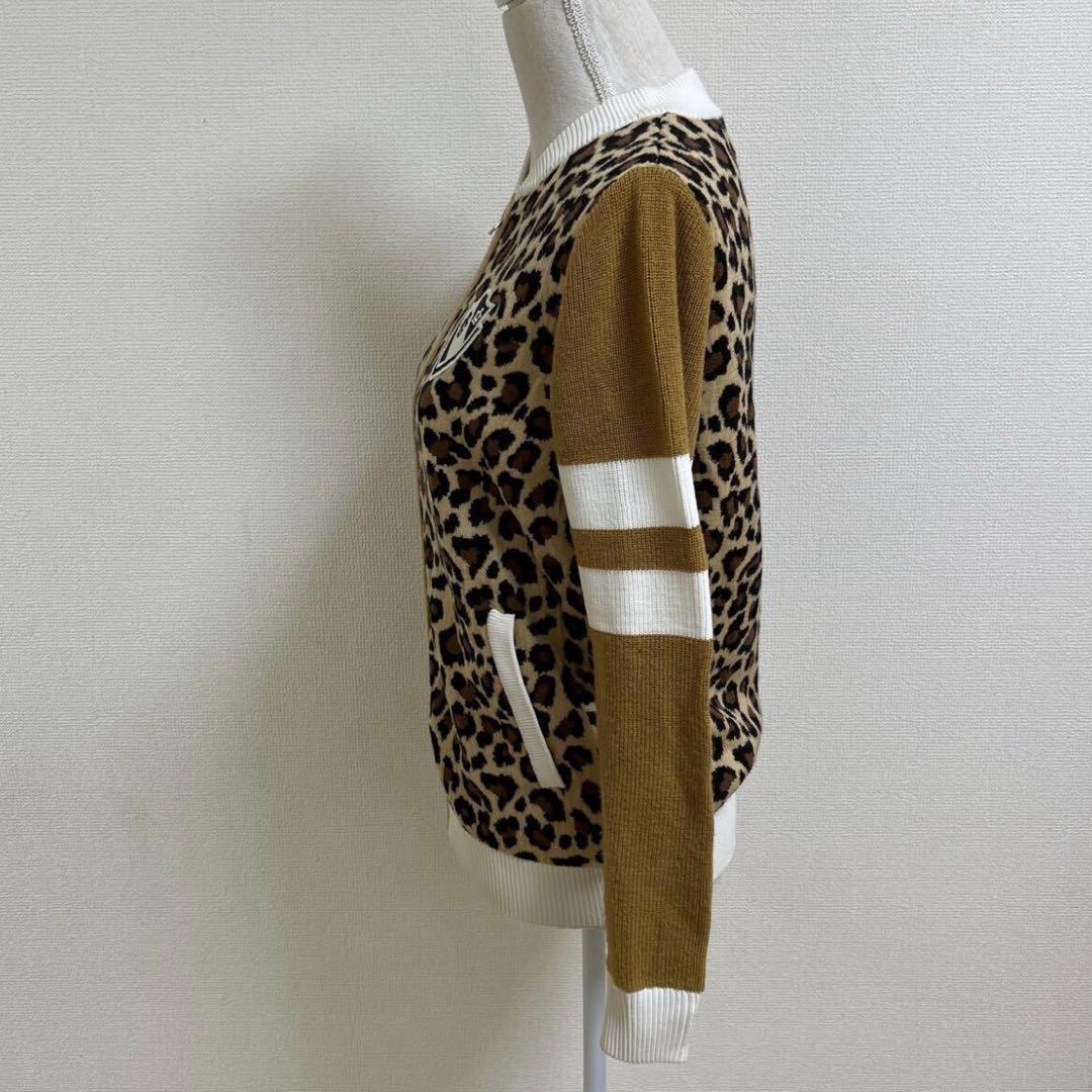 パーリーゲイツ　レオパード柄 ニット ダブルジップ　０サイズ　S アニマル柄