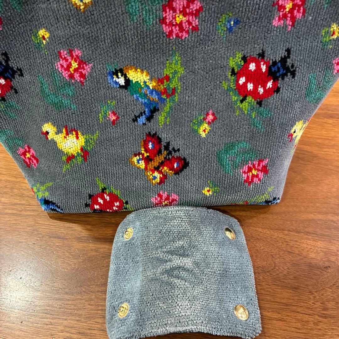 ハンドルカバー付☻︎フェイラー 銀座限定 ハイジ トートバッグ グレー