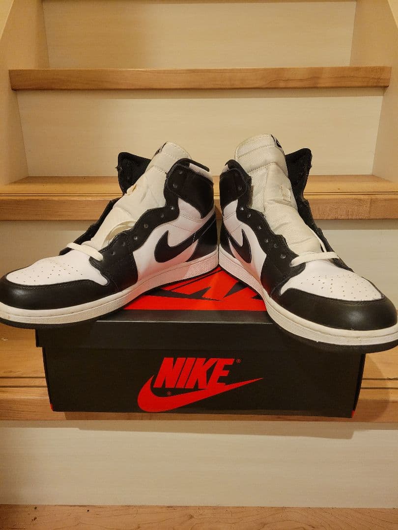 美品　エア　ジョーダン 1　ブラック×ホワイト　パンダ　2014