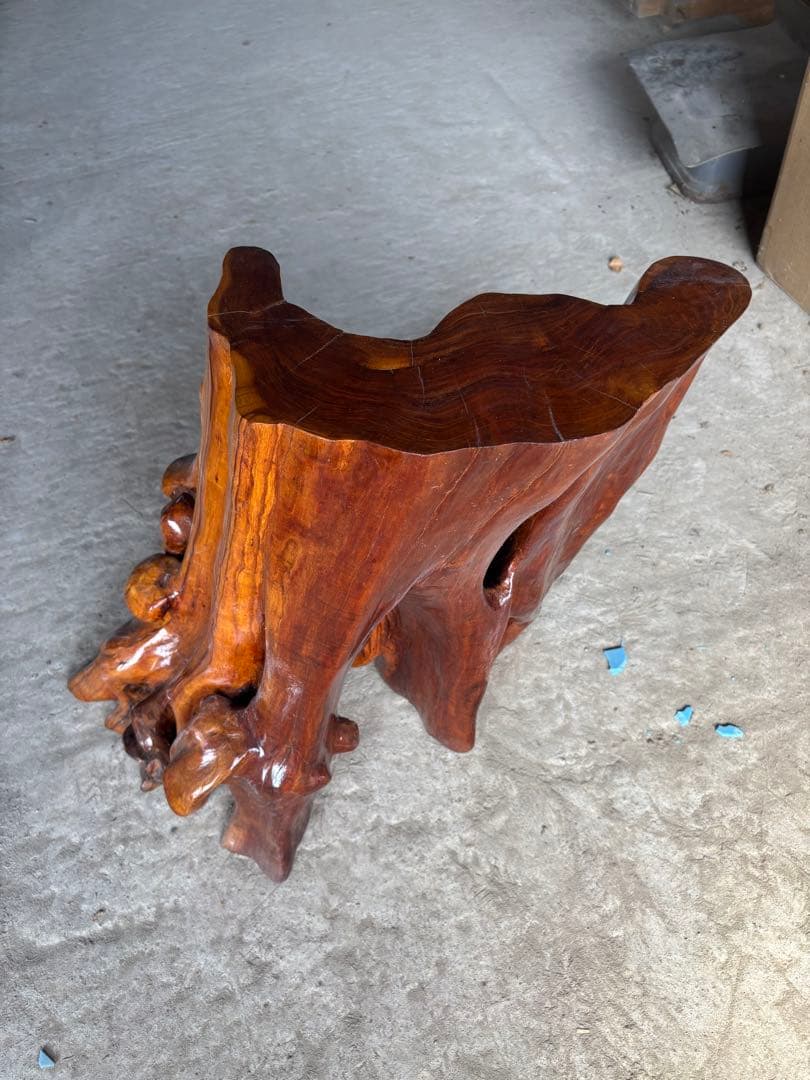 【アンティーク】天然木 無垢材 唐木 花梨 飾り台 花台 銘木 古道具