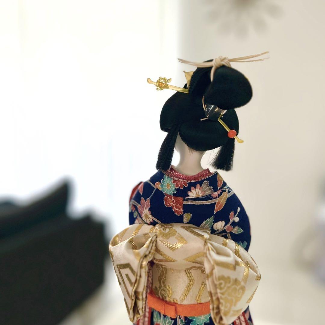 木目込み人形　真多呂人形　伝統工芸品　送料込　着物　置物　平安朝　JAPAN 和