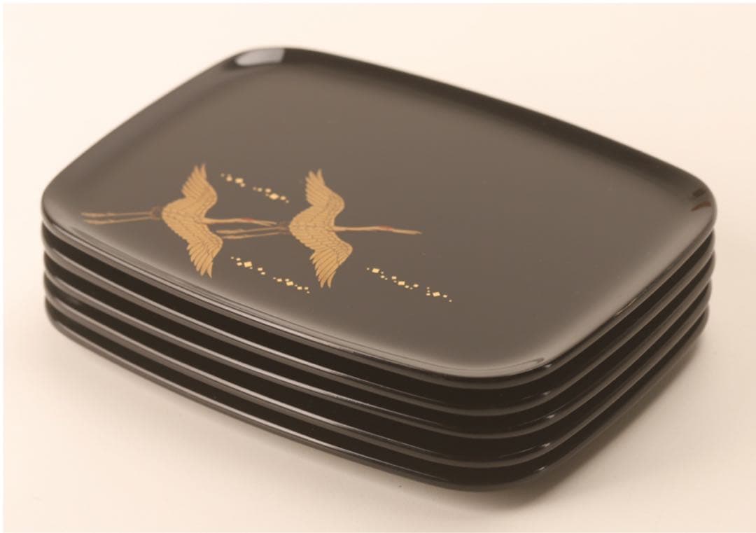 【極レア】 70万円 鶴蒔絵 輪島塗 銘々皿 婦人画報