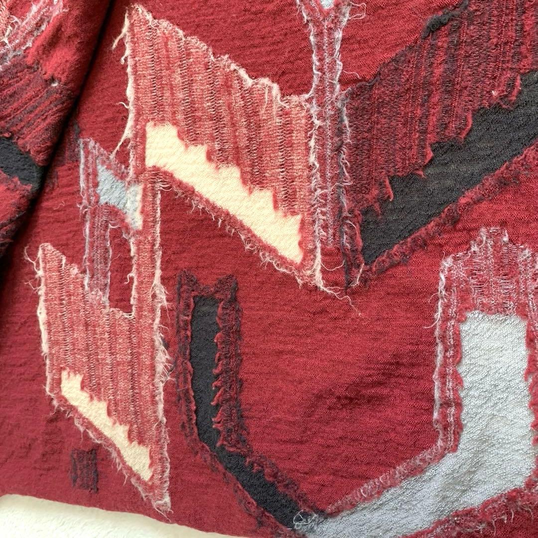 KAPITAL キャピタル　縮絨ウールストール　大判　マフラー　ワインレッド