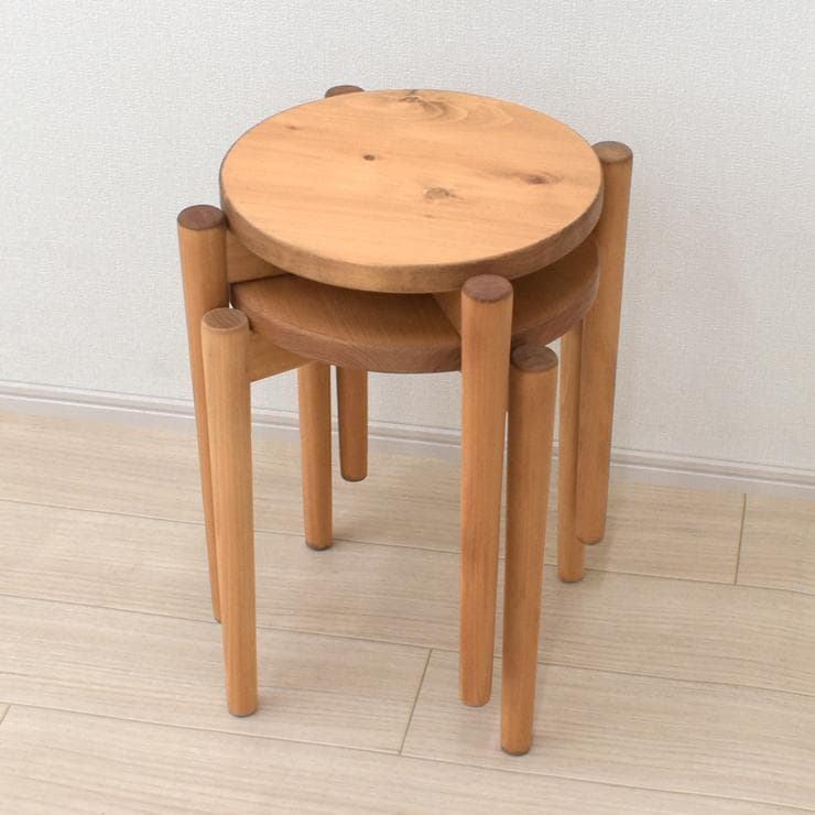 HPY ST HNK　スツール　ひのき国産　2脚（受注生産）　ナチュラル