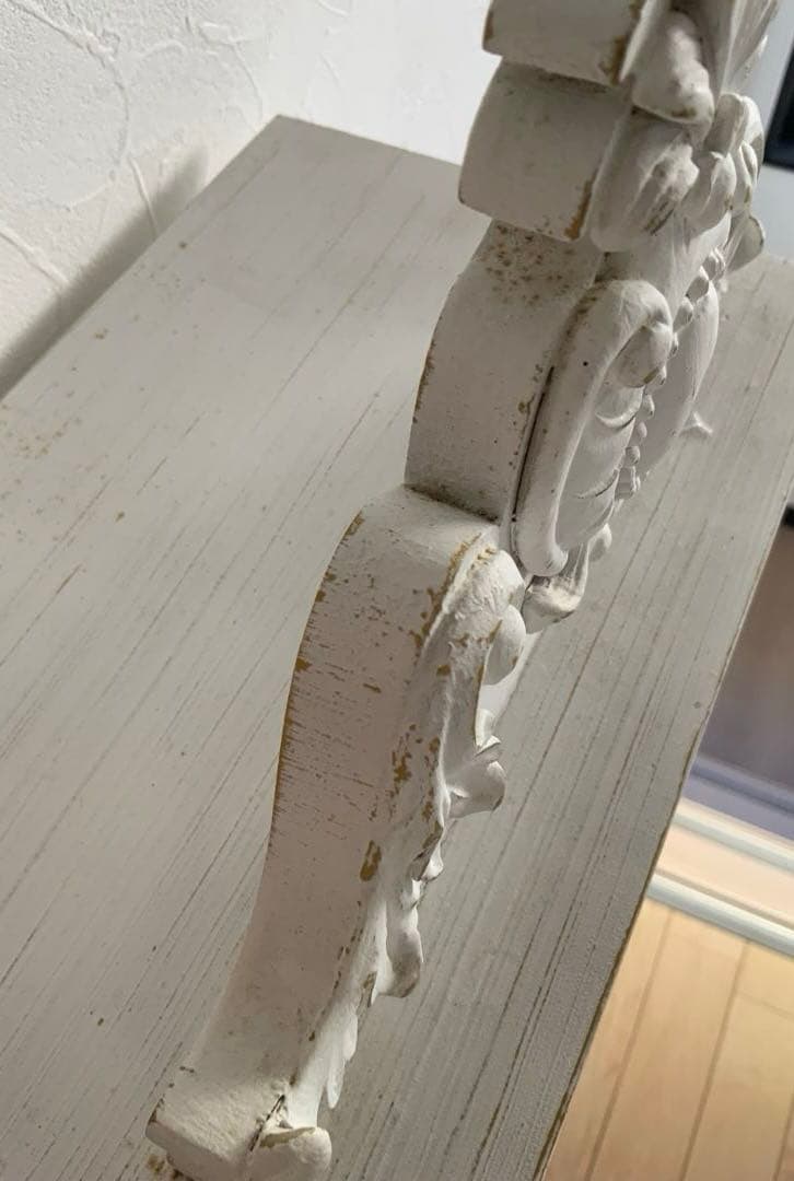 中古　美品　アンティーク　フランス　ホワイト 木製ラック 2