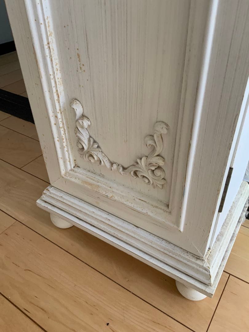 中古　美品　アンティーク　フランス　ホワイト 木製ラック 2