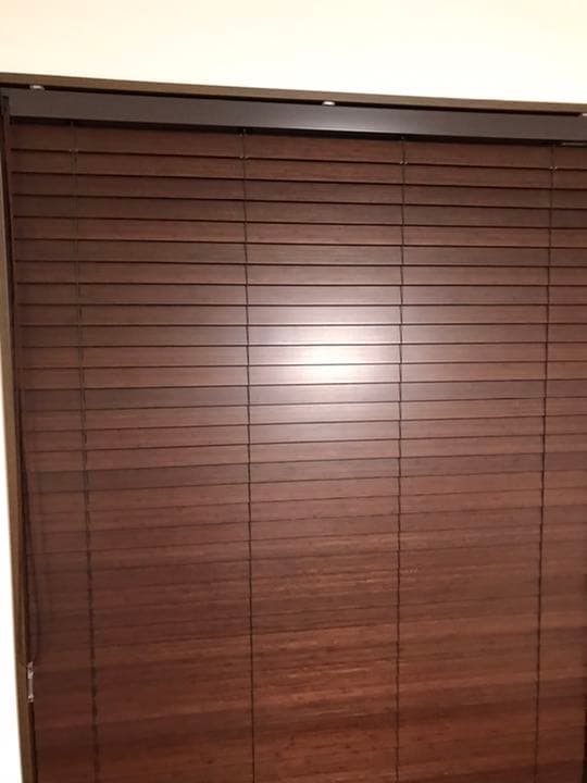 ウッドブラインド　133cm  ダークブラウン　専用金具付