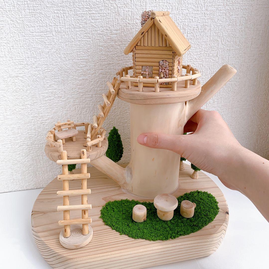 木製　ツリーハウス 白木