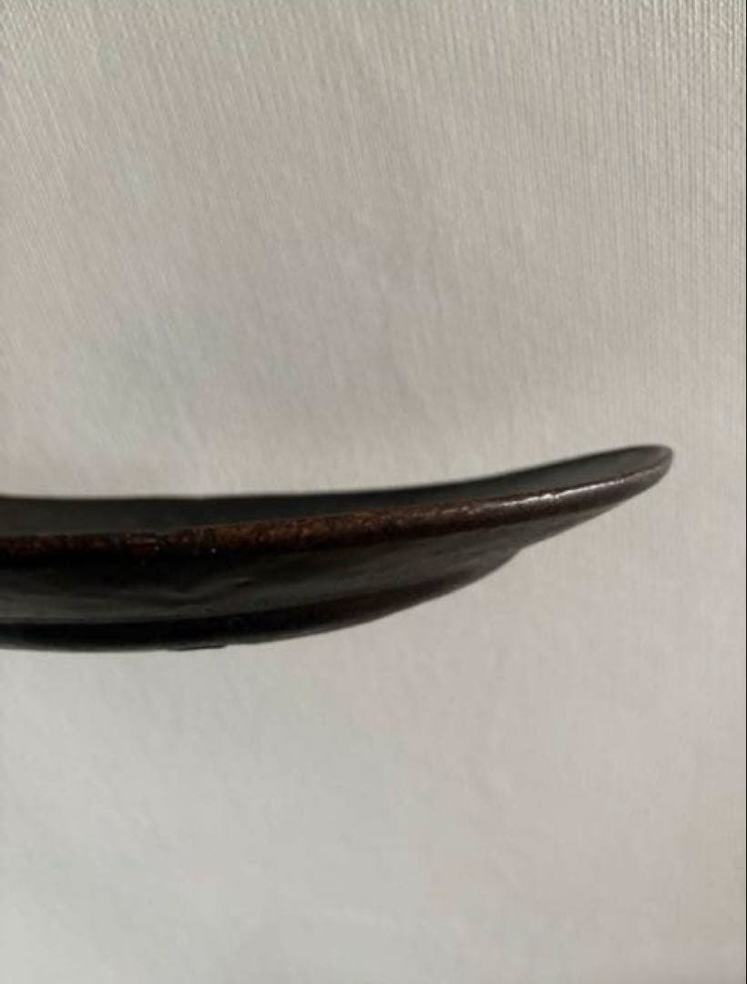 【未使用】林拓児さん　黒釉 楕円皿　2枚　中サイズ