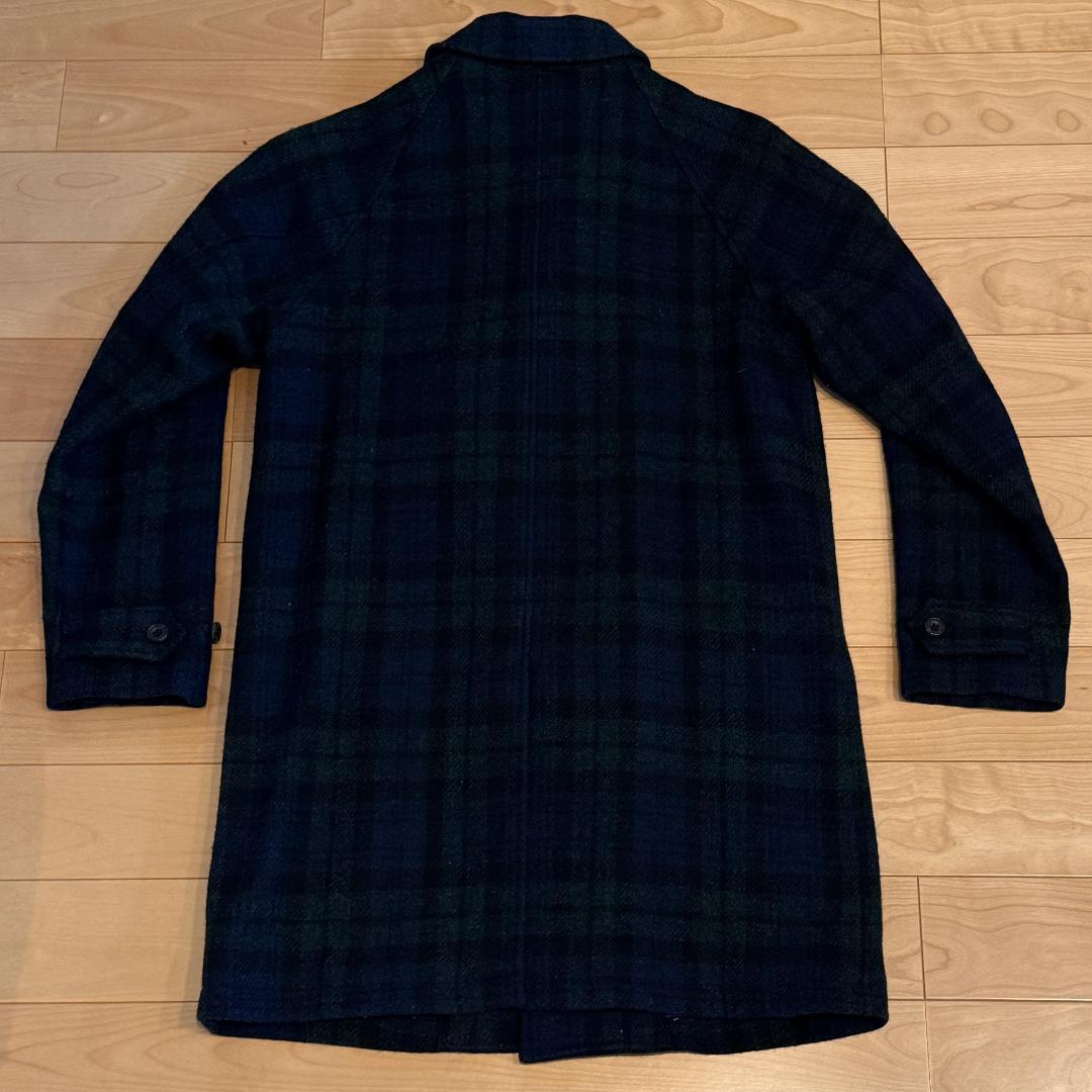 BEAMS+ ハリスツイード ステンカラーコート M ブラックウォッチ