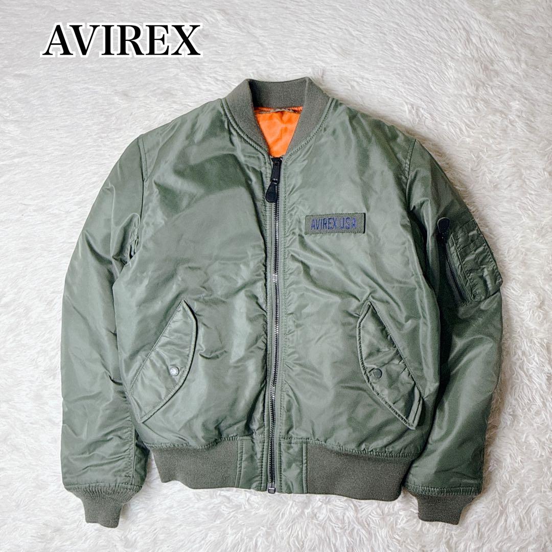 ✨美品✨ アビレックス MA-1 フライトジャケット 緑 Lリバーシブル 中綿
