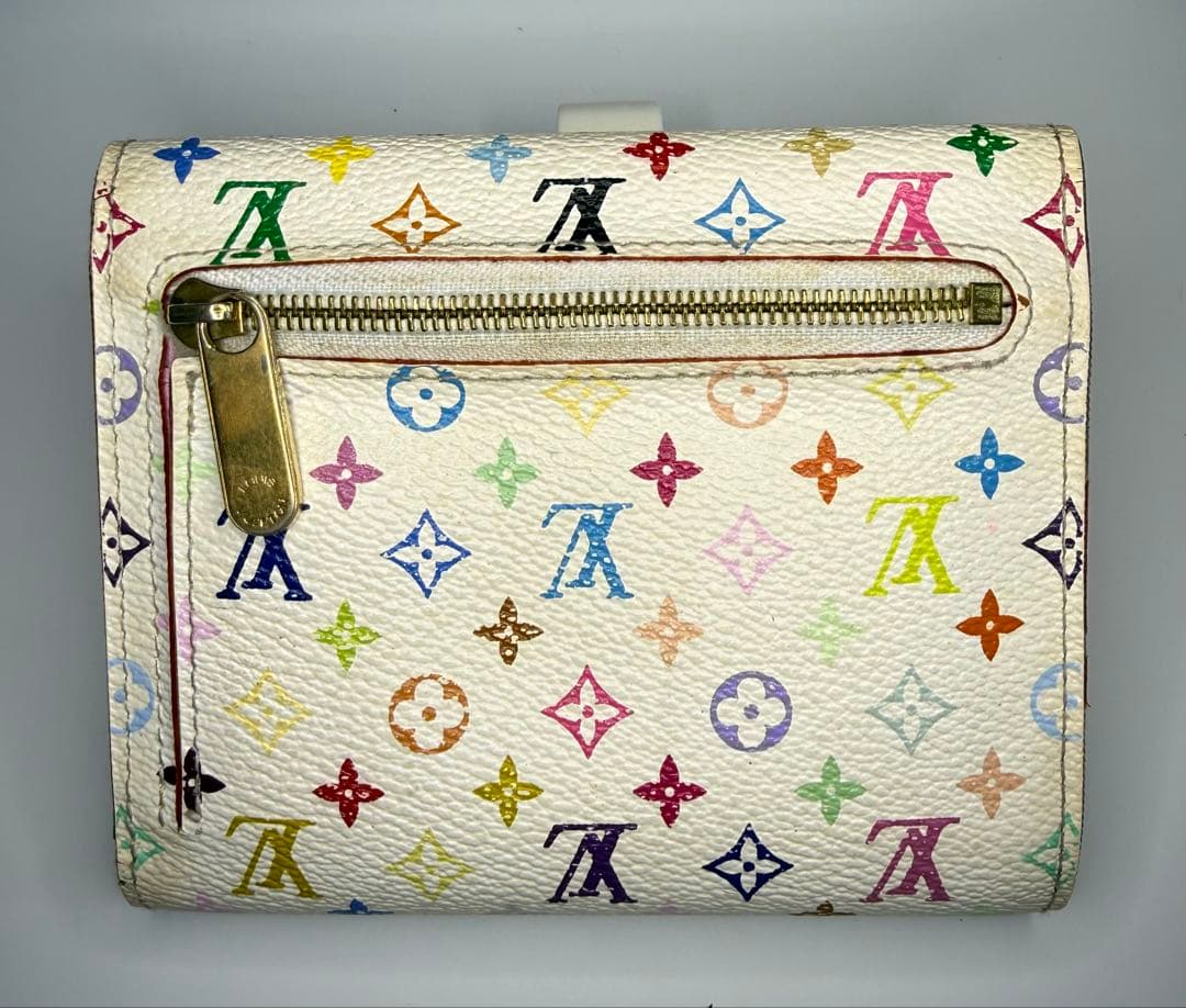 ルイヴィトン モノグラム マルチカラー コアラ　二つ折り財布 白 ピンク 正規品