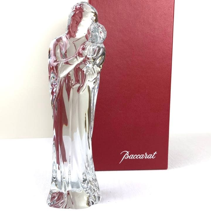 バカラ Baccarat クリスタル オブジェ 聖母子 美品　ボックス　マリア