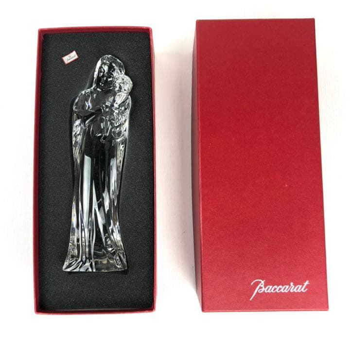 バカラ Baccarat クリスタル オブジェ 聖母子 美品　ボックス　マリア