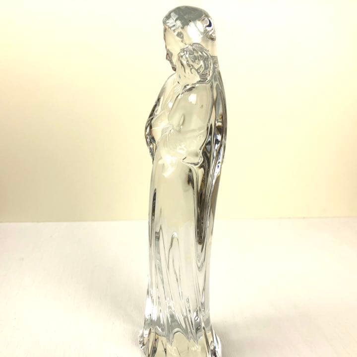 バカラ Baccarat クリスタル オブジェ 聖母子 美品　ボックス　マリア