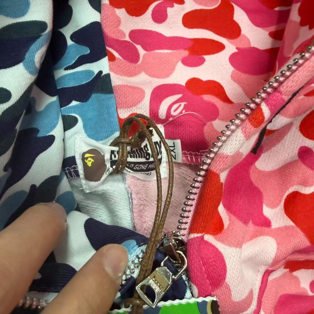 A Bathing Ape Bape シャークパーカー ピンク 迷彩 カモ