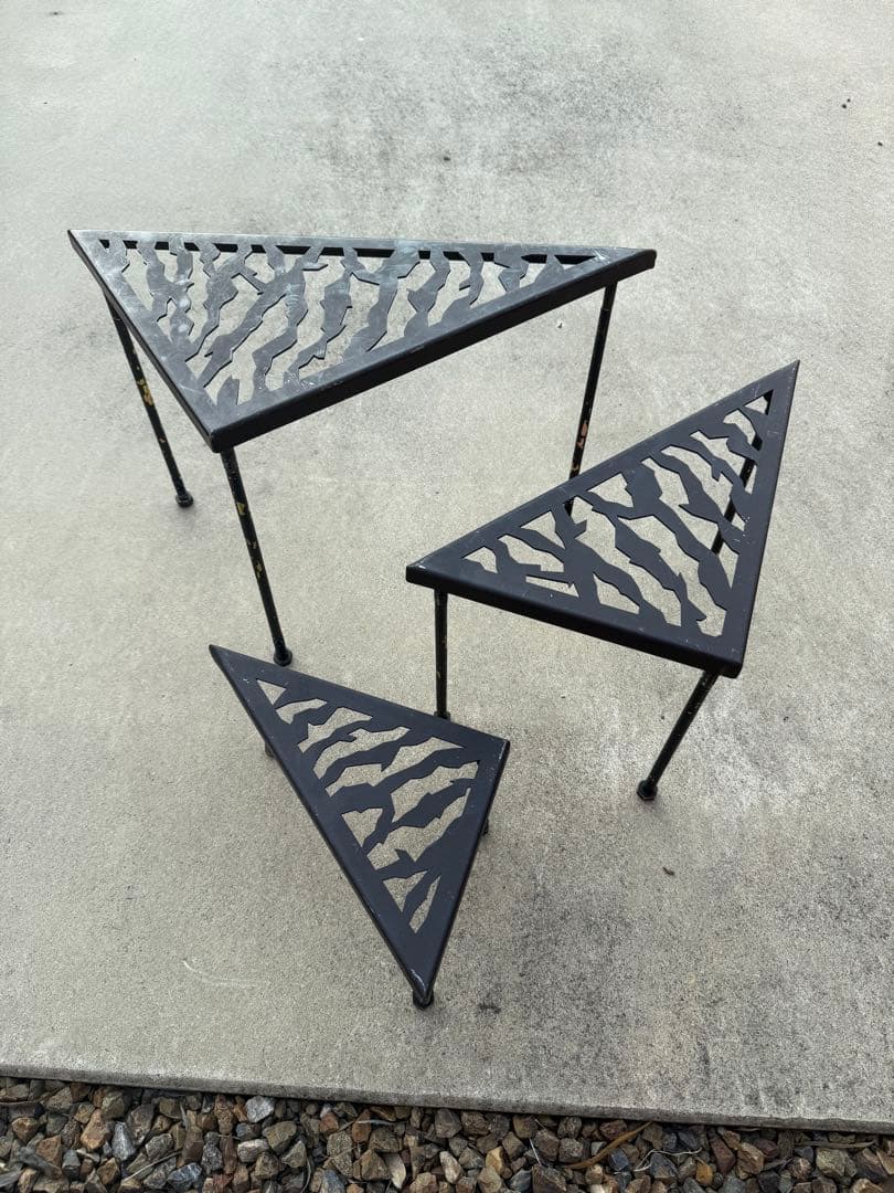 サンゾクマウンテンデルタス風　虎柄天板3セットアイアンテーブル五徳