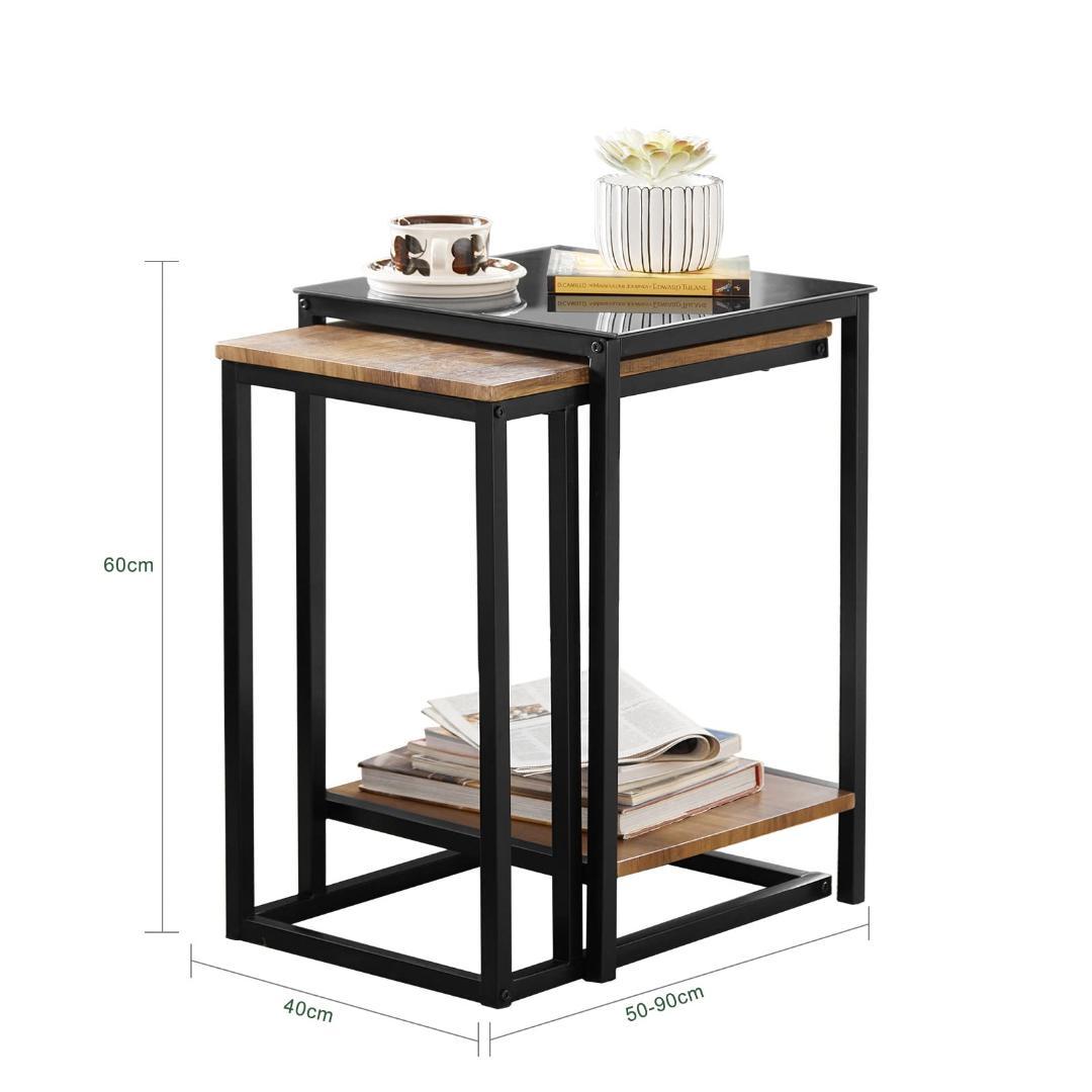 ☆2個セット サイドテーブル、モダン自由な配置でスペース有効活用