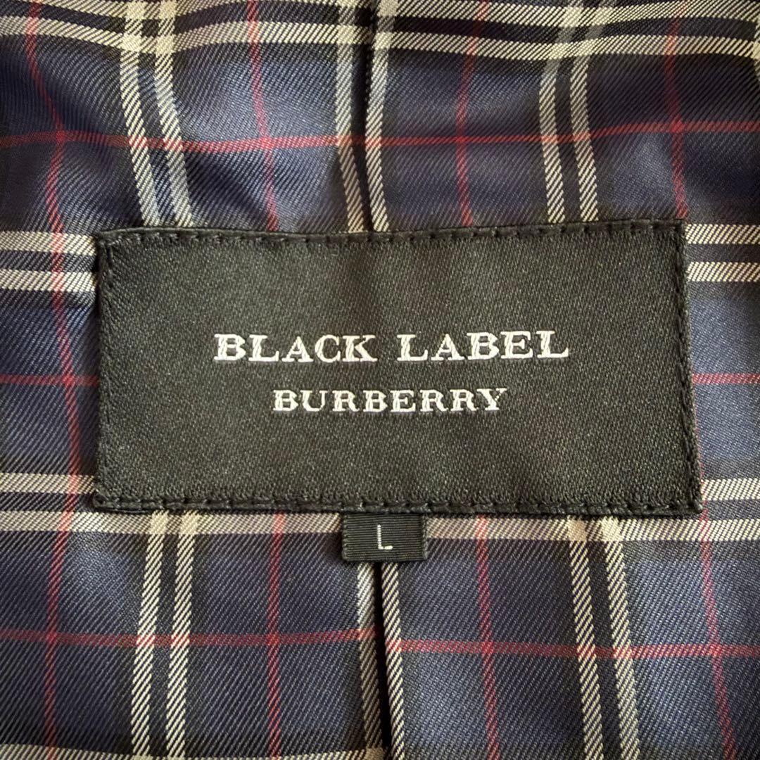 【美品】【希少】バーバリーブラックレーベル　シングルライダース ネイビー系　L