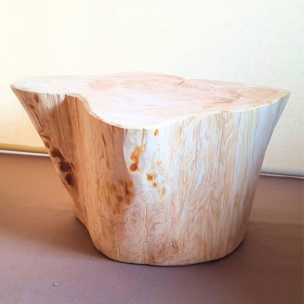 超特大サイズ 天然アロマ ひのきの切株テーブル 根元末広がり