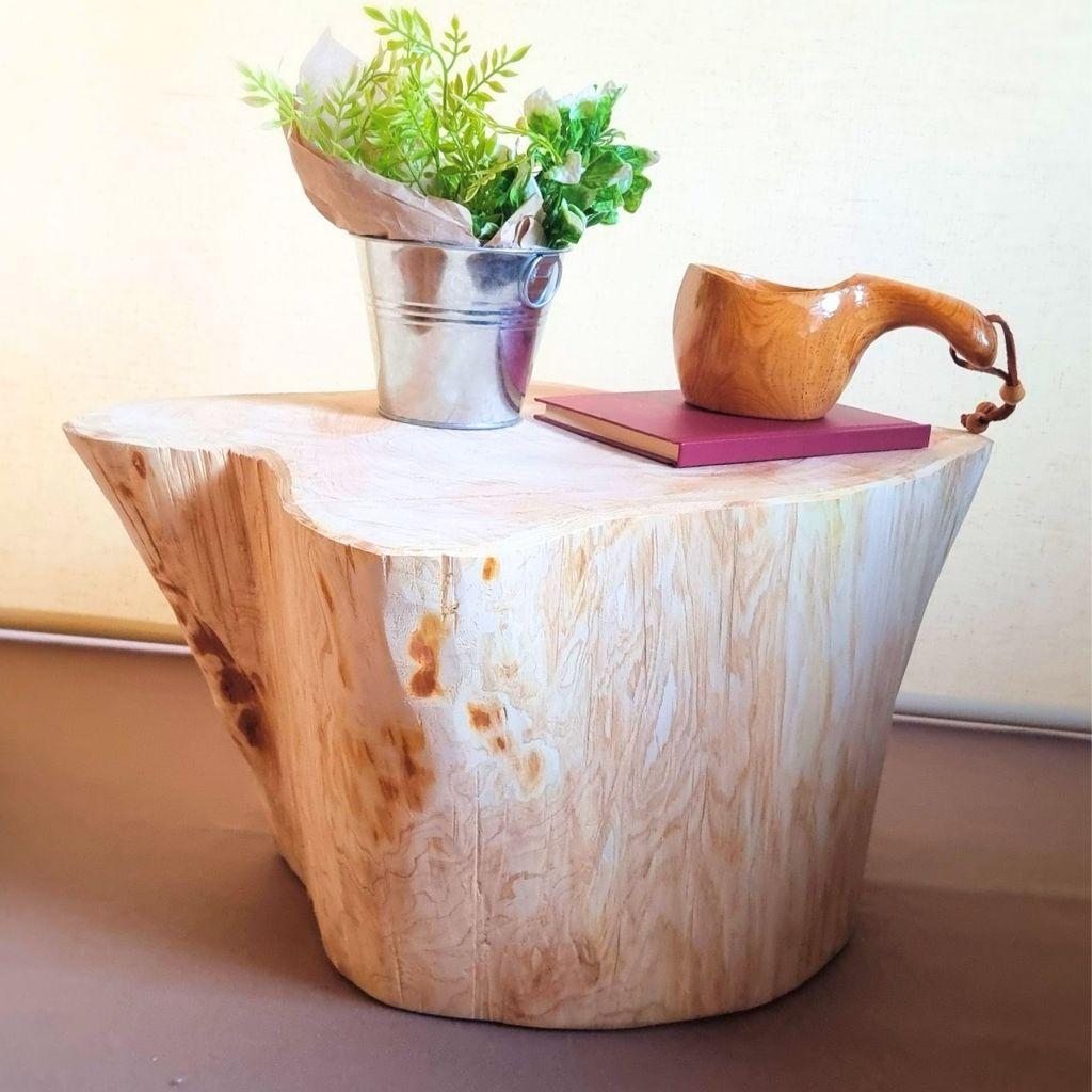 超特大サイズ 天然アロマ ひのきの切株テーブル 根元末広がり