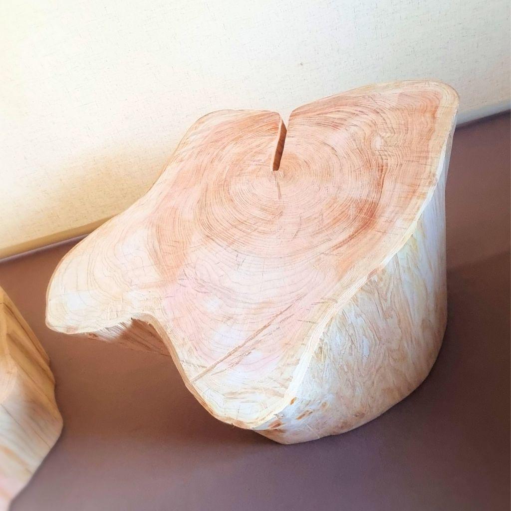 超特大サイズ 天然アロマ ひのきの切株テーブル 根元末広がり