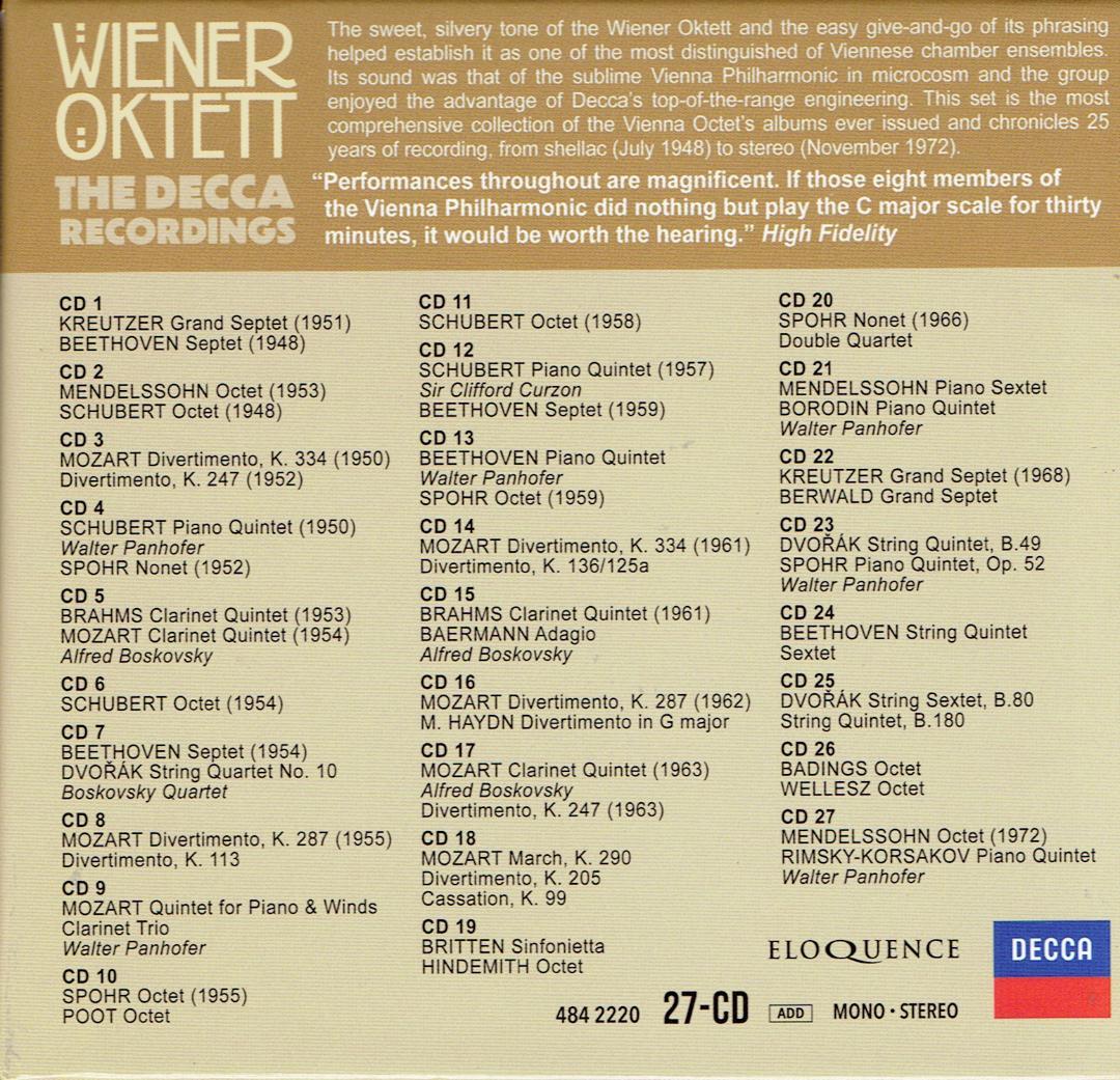 ウィーン八重奏団～デッカ録音集（27CD）