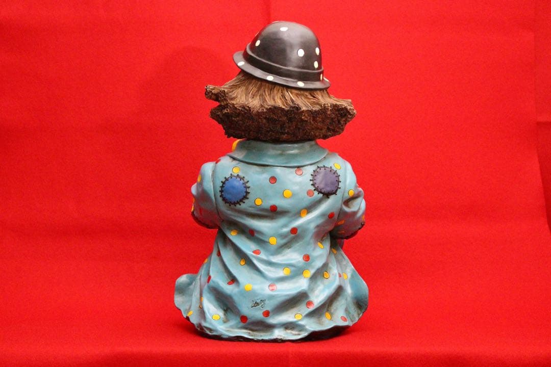 イタリア・ピエロコレクション【お茶目なピエロ　大サイズ　水色ドット】