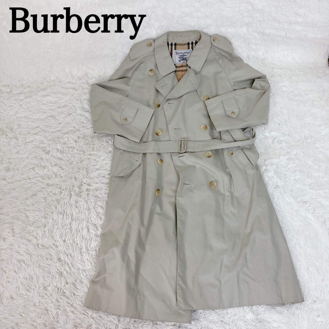 【希少品】Burberry カーキ トレンチコート　ロング丈　　ノバチェック