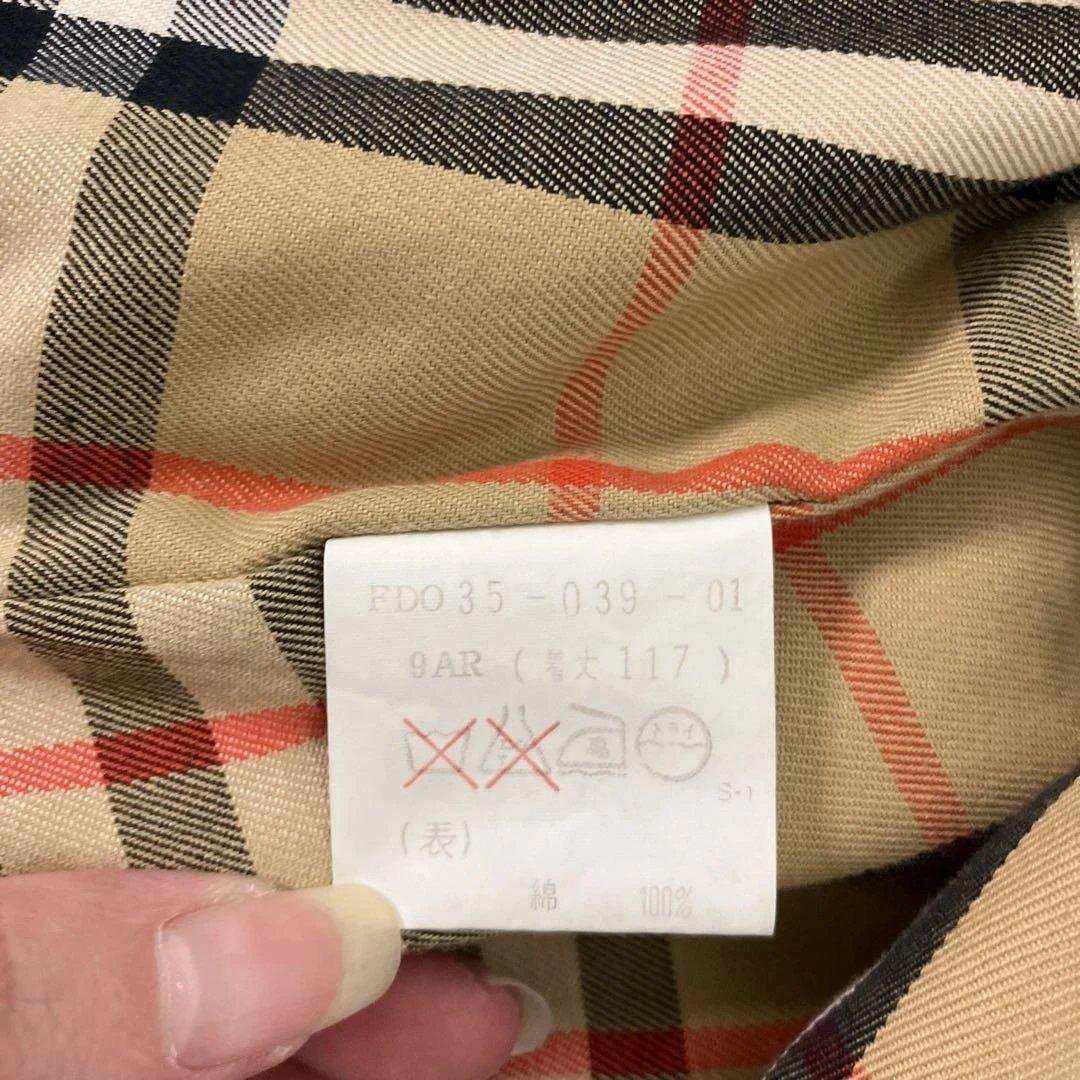 【希少品】Burberry カーキ トレンチコート　ロング丈　　ノバチェック