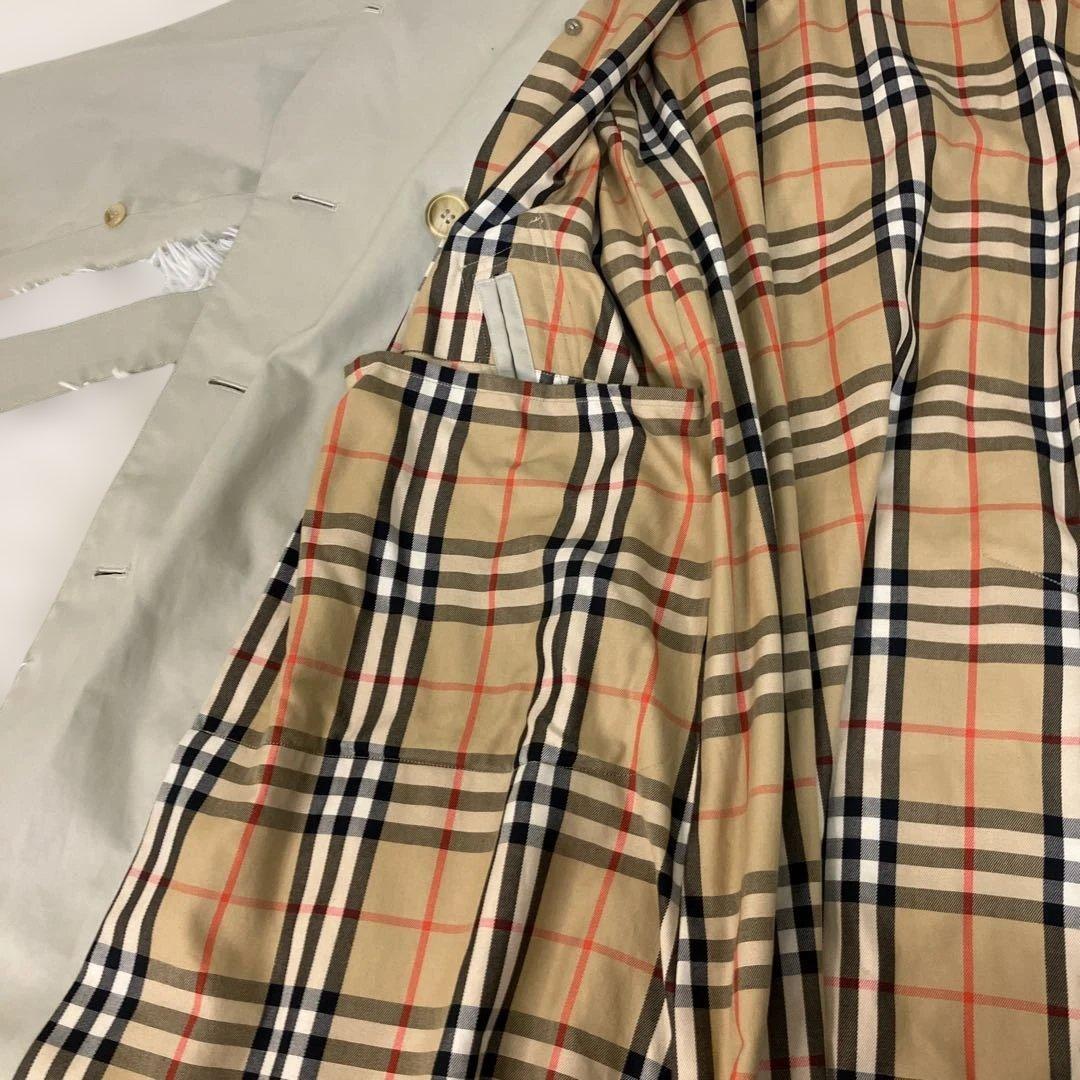 【希少品】Burberry カーキ トレンチコート　ロング丈　　ノバチェック