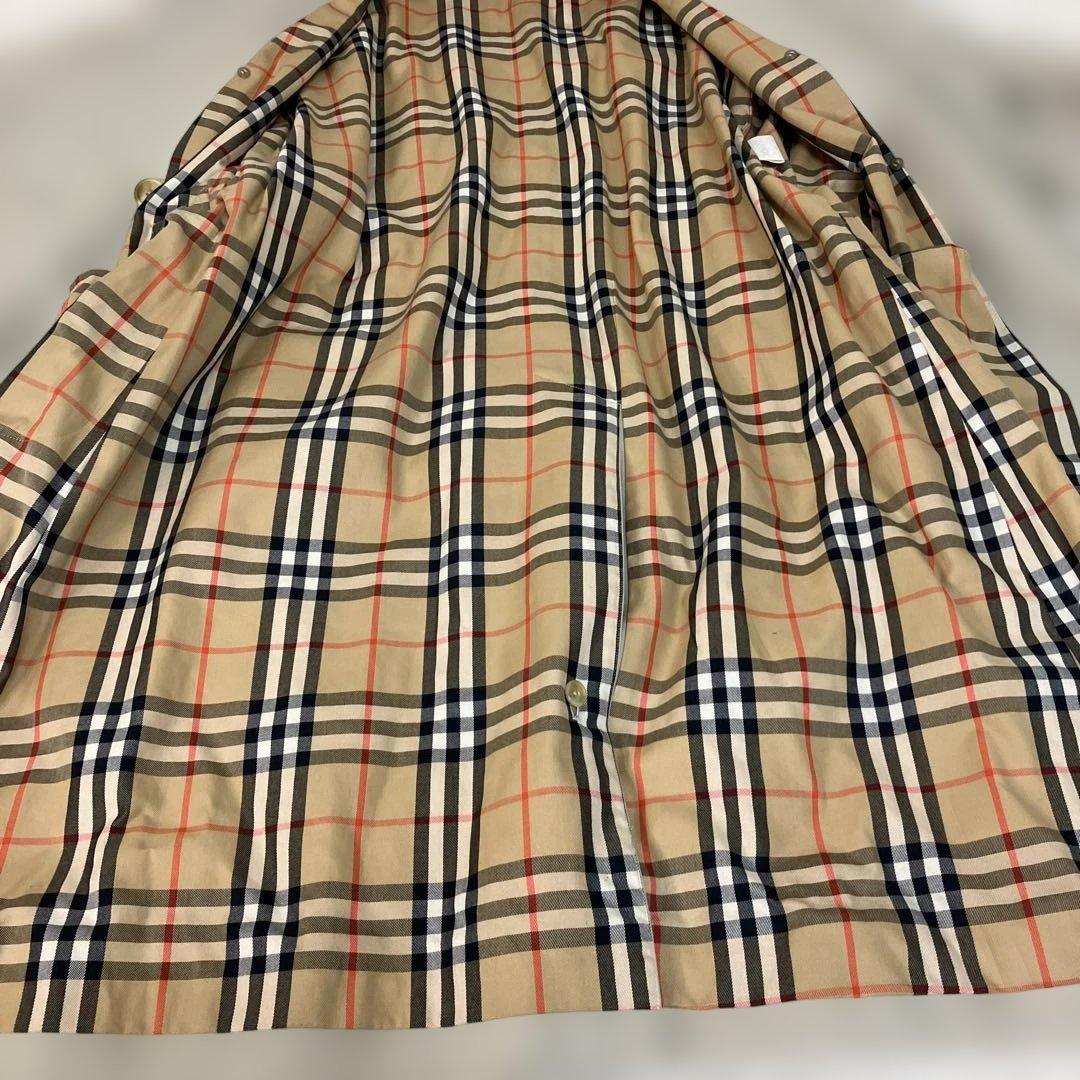 【希少品】Burberry カーキ トレンチコート　ロング丈　　ノバチェック