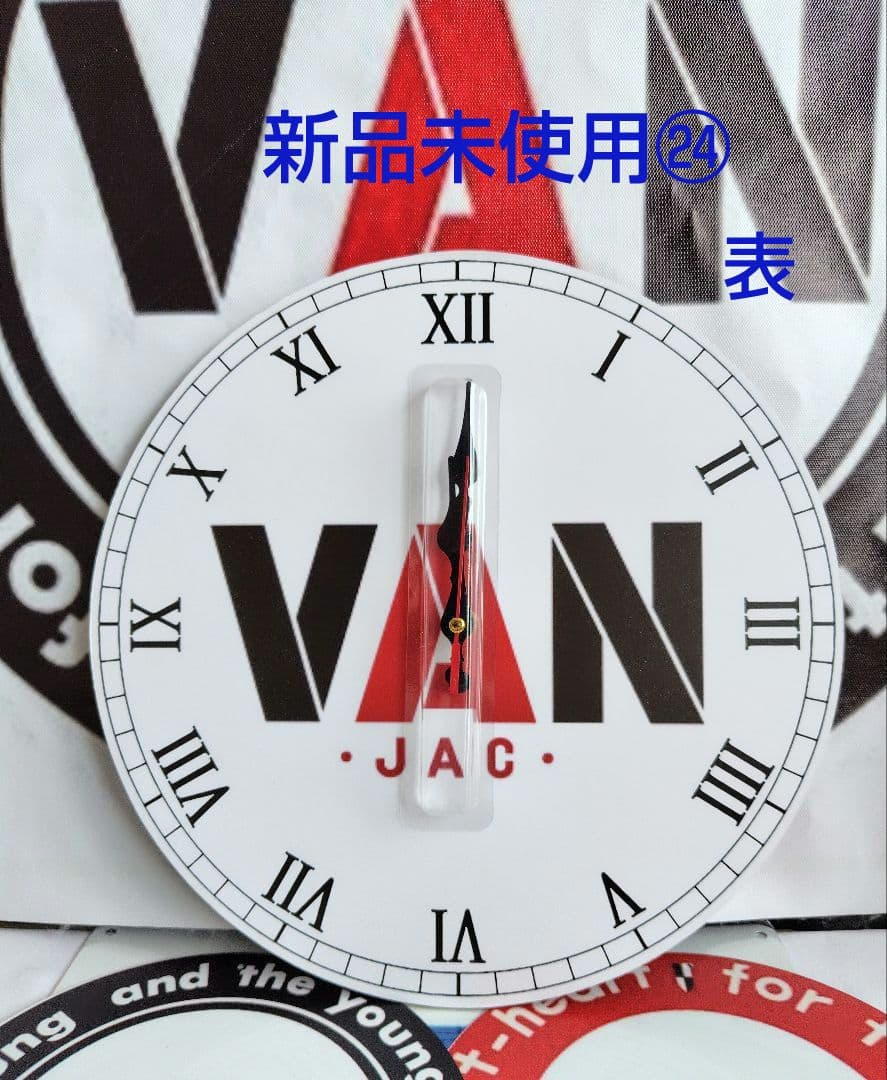 ㉔新品未使用VANJACヴァンヂャケット壁掛け時計ふち無し白 径約３０cm前後
