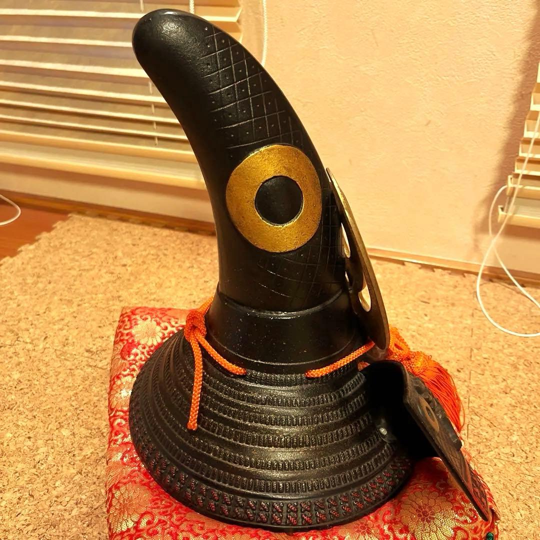 兜　鋳物　加藤清正公　端午の節句　座布団付き