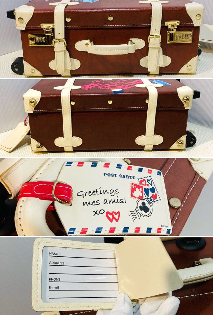 【希少】#656 Disney レザー スーツケース フランス柄