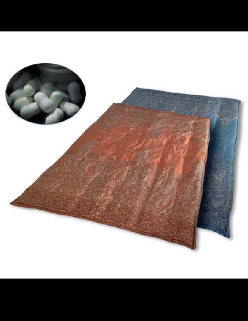 入金真綿高級シルク布団 ブルー