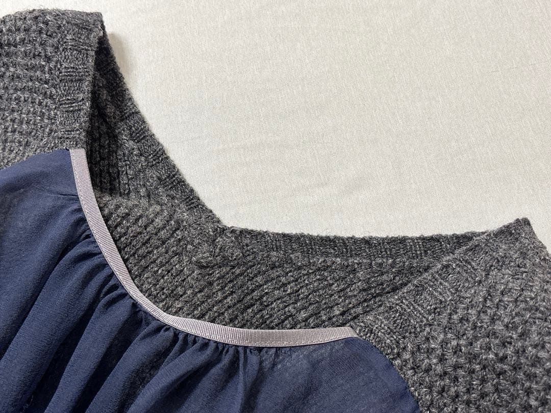 激レア　コレクション✨sacai サカイ ニット シルク バックプリーツ フレア