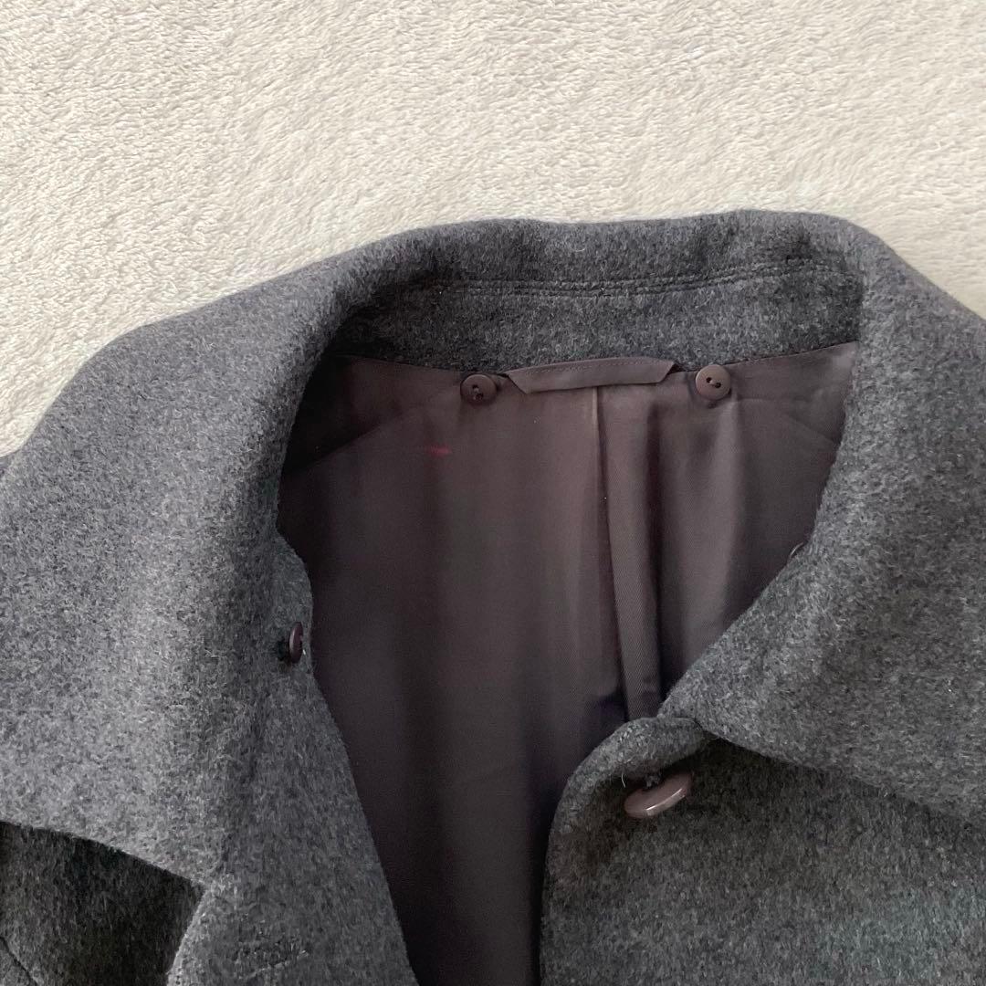 【美品】ANAYI ロングコート アンゴラ混 ブルーフォックス ベルト Ａライン