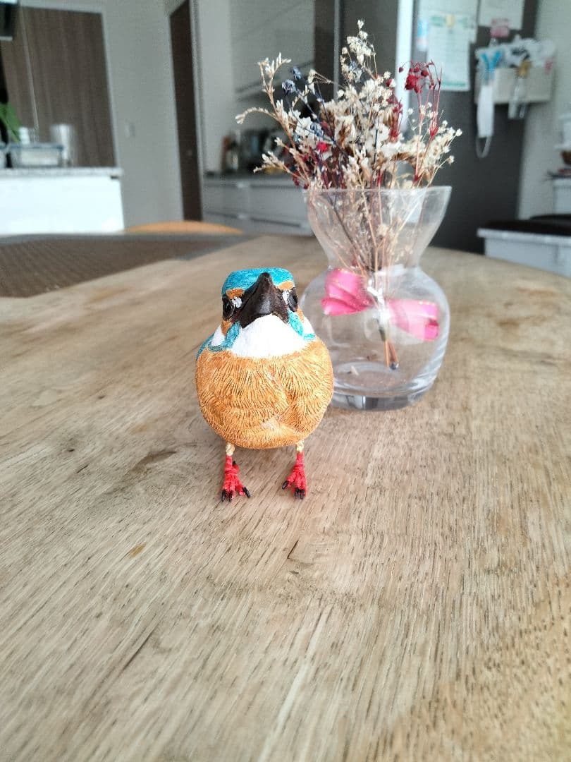 カワセミの置物 　バードカービング