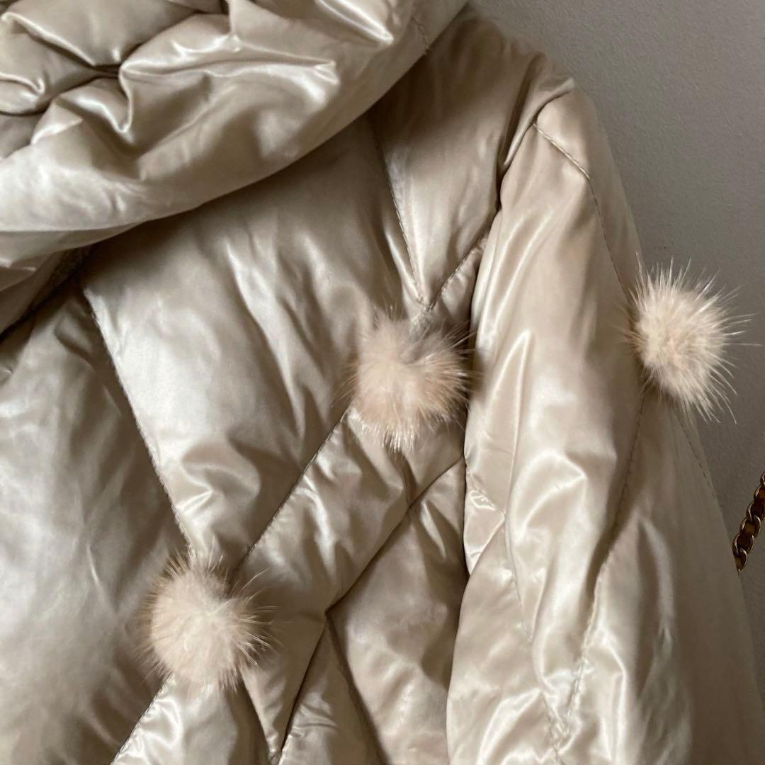 伊太利屋イタリヤ10万＊最高級ミンクファー付きボリュームダウンコート