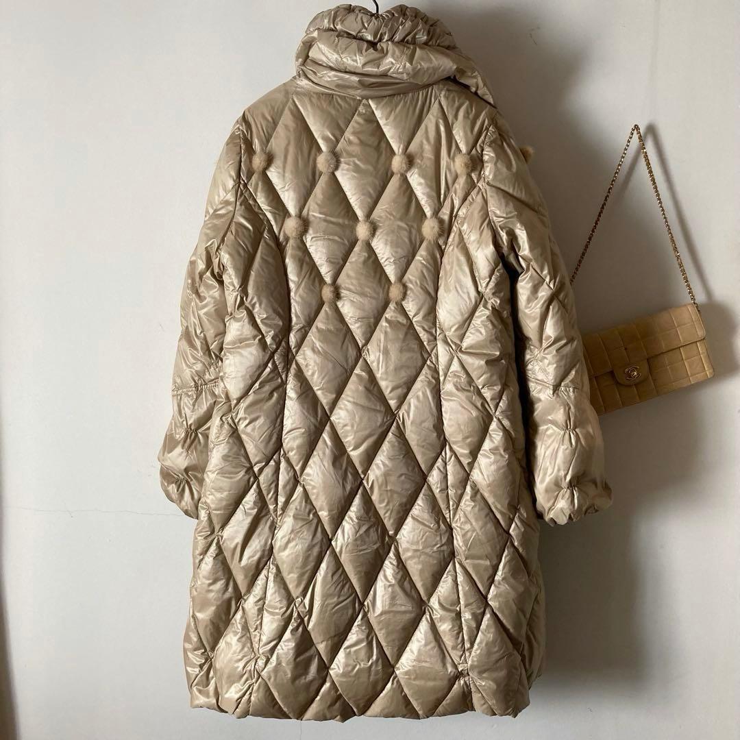 伊太利屋イタリヤ10万＊最高級ミンクファー付きボリュームダウンコート