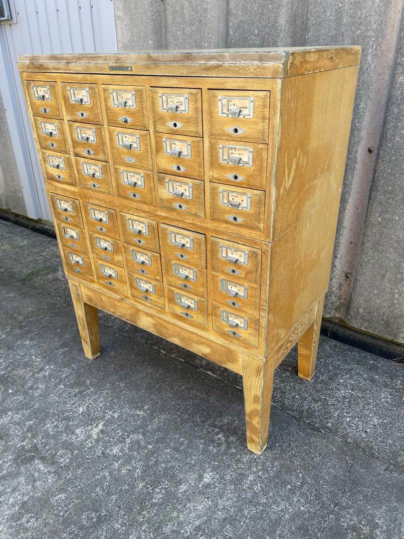 ビンテージ/学校/図書館/収納棚/棚/カードケース/キャビネット/小引き出し/②