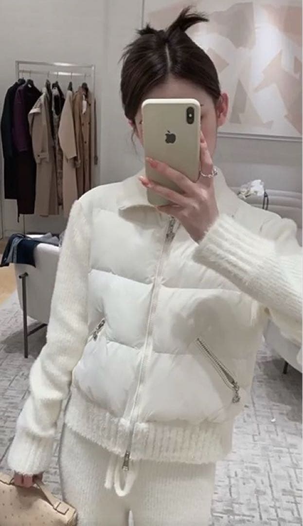 2日以内発送　ニットドッキング　ダウンジャケット