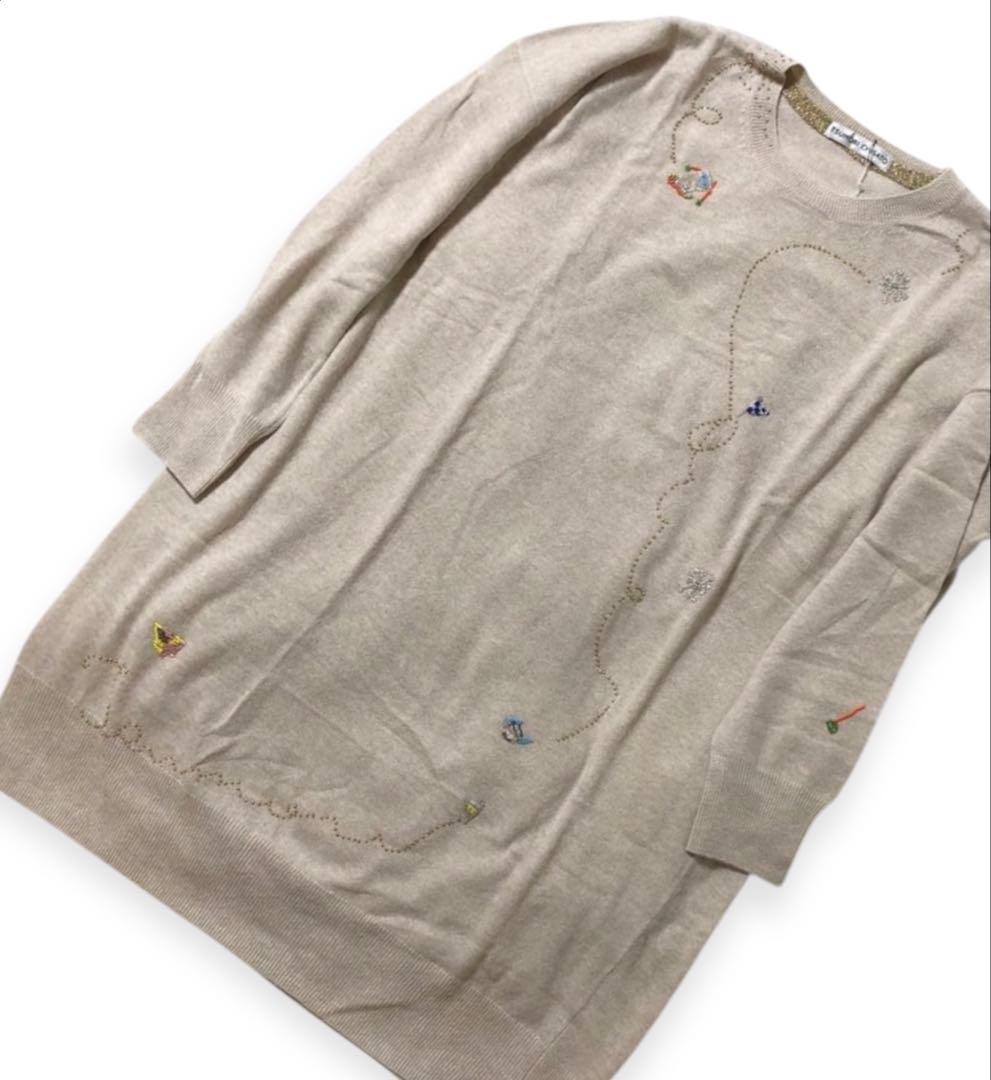 専用新品　TSUMORI CHISATO ビーズ刺繍ニット　カシミヤ、アンゴラ混